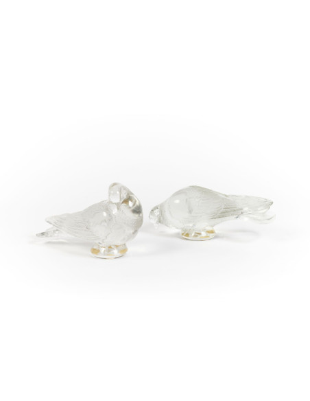 R Lalique, Paire de Pigeon Vervier et Pigeon « GAND »