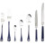 CHRISTOFLE, “Talisman blue lacquer” 144-piece cutlery tray