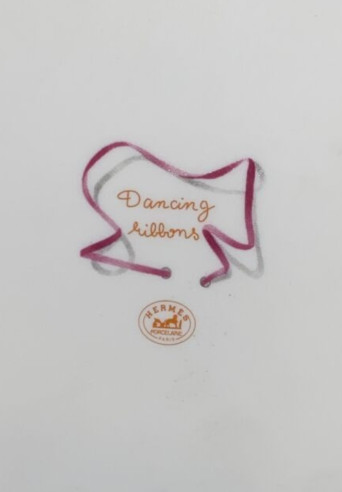 HERMES, “Ribbons” Porcelain dinner...