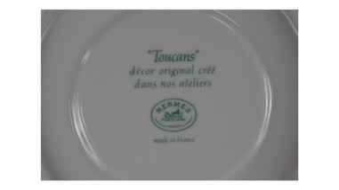 HERMES -"Les Toucans" Six Assiettes...