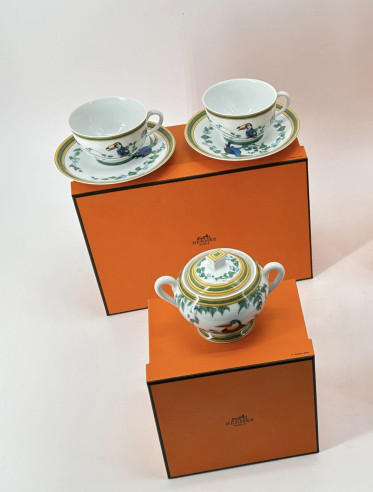 HERMES “LES TOUCANS ” Tea set