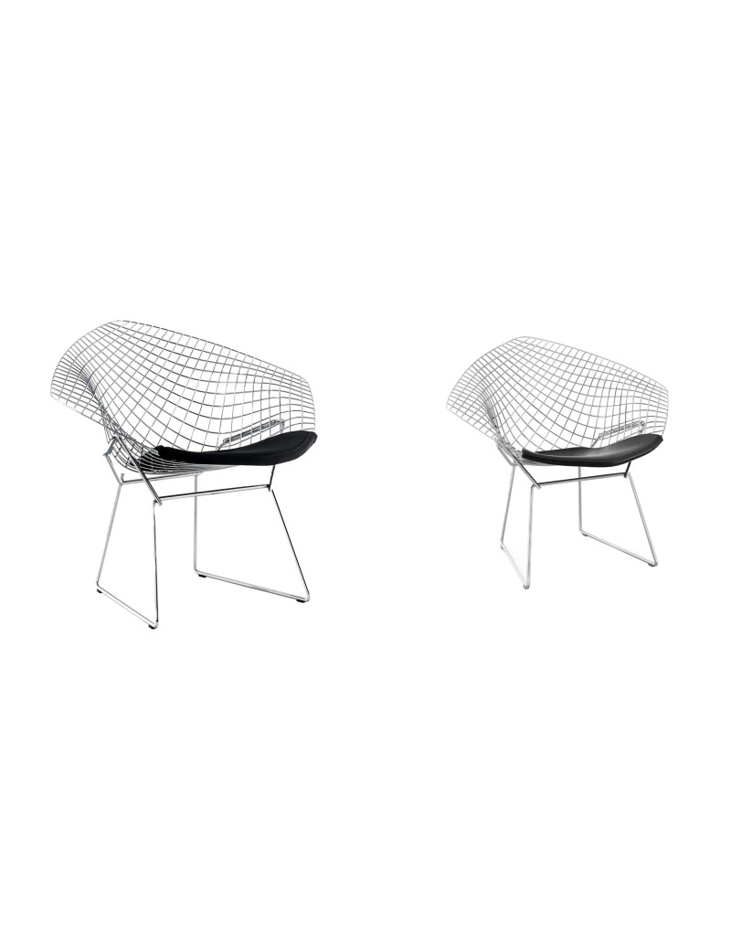 Harry BERTOIA Pair of Diamond Armchairs model 421LU
