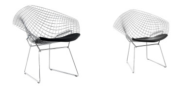 Harry BERTOIA Pair of Diamond Armchairs model 421LU