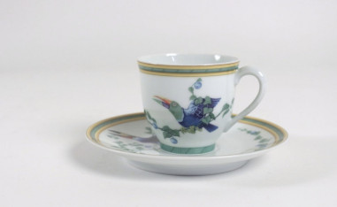 HERMÈS “LES TOUCANS” Six coffee cups