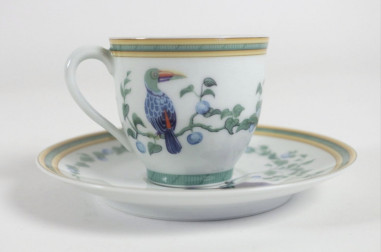 HERMÈS “LES TOUCANS” Six coffee cups