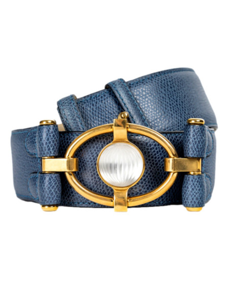 LALIQUE : Ceinture cuir et cristal