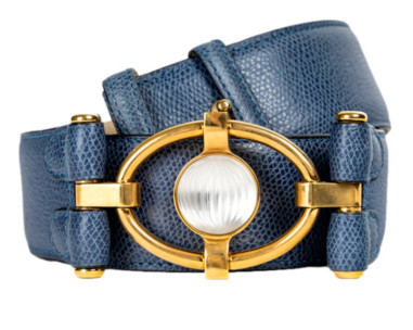 LALIQUE : Ceinture cuir et cristal