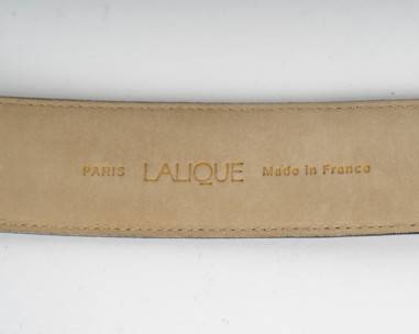 LALIQUE : Ceinture cuir et cristal