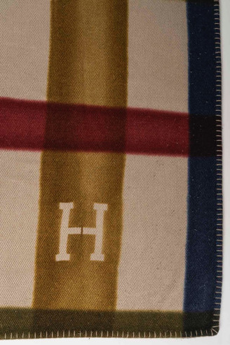 HERMES : Plaid Cashmere "Tartan Dye "