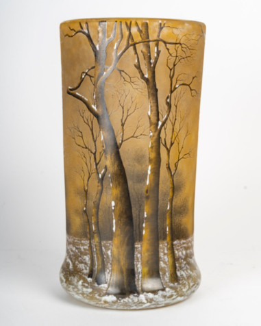 Daum Nancy :vase "arbres sous la neige "