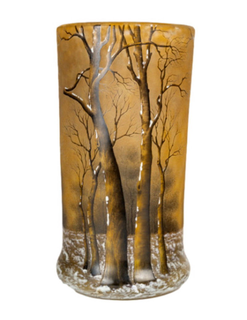 Daum Nancy :vase "arbres sous la neige "
