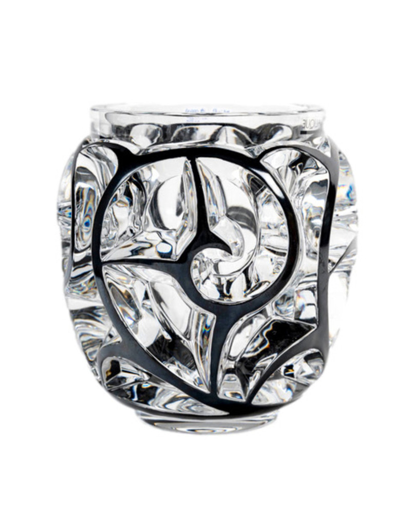 Lalique crystal: TOURBILLONS VASE
COLORLESS CRYSTAL WITH BLACK ENAMEL