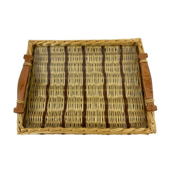 Hermès, Rectangular wicker tray “Oseraie”