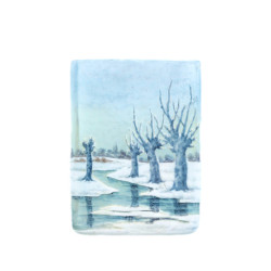 1905-DAUM NANCY Vase Paysage "Neige "