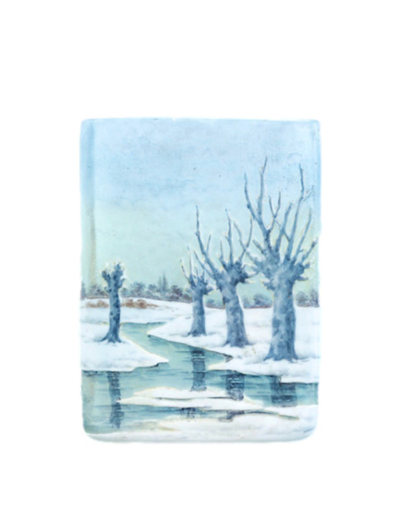 1905-DAUM NANCY “Snow” Landscape Vase