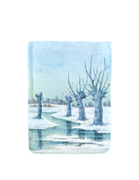 1905-DAUM NANCY “Snow” Landscape Vase