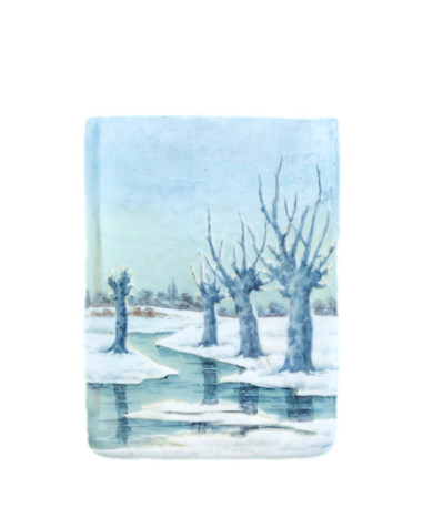 1905-DAUM NANCY “Snow” Landscape Vase