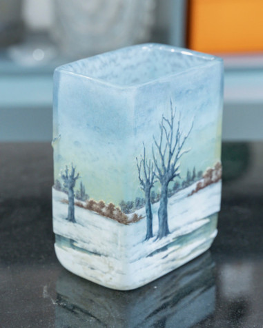 1905-DAUM NANCY “Snow” Landscape Vase