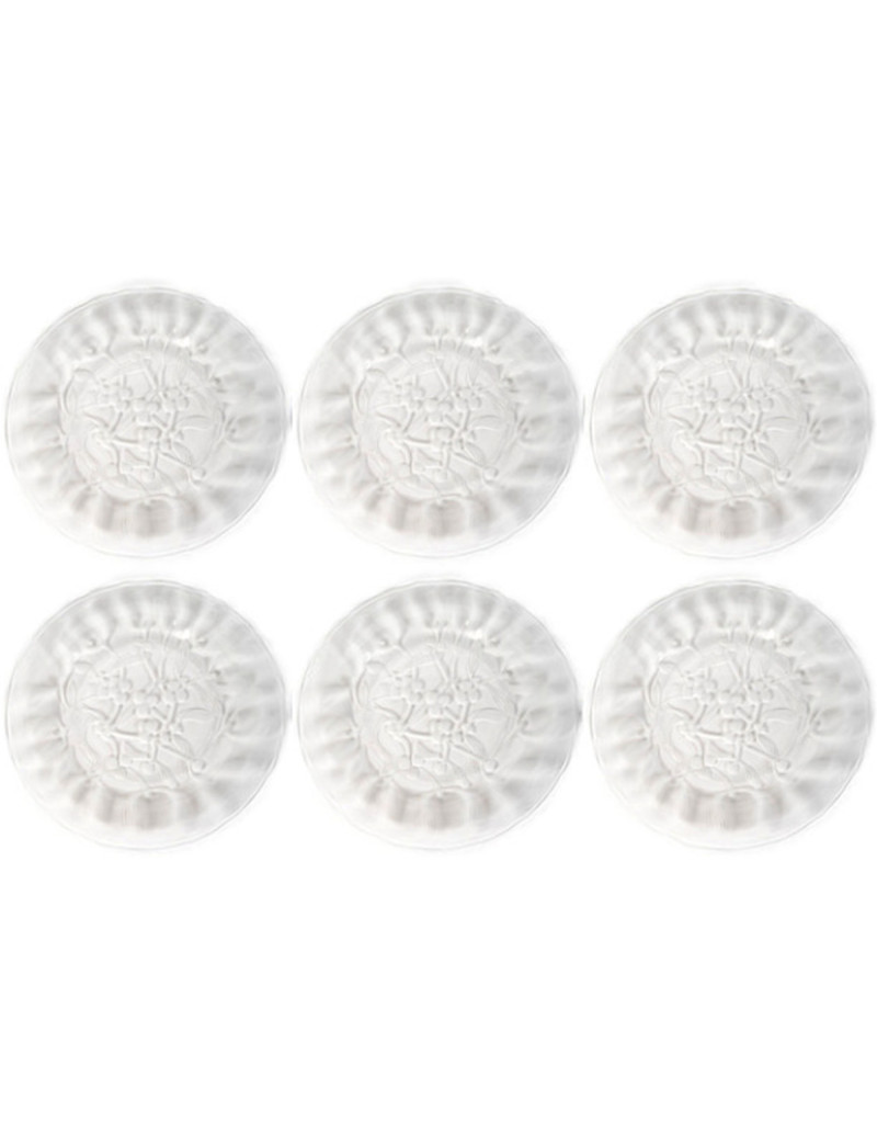 Cristal Lalique ,Série de 6 assiettes "GUI"