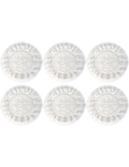 Lalique crystal, set of 6 “GUI” plates