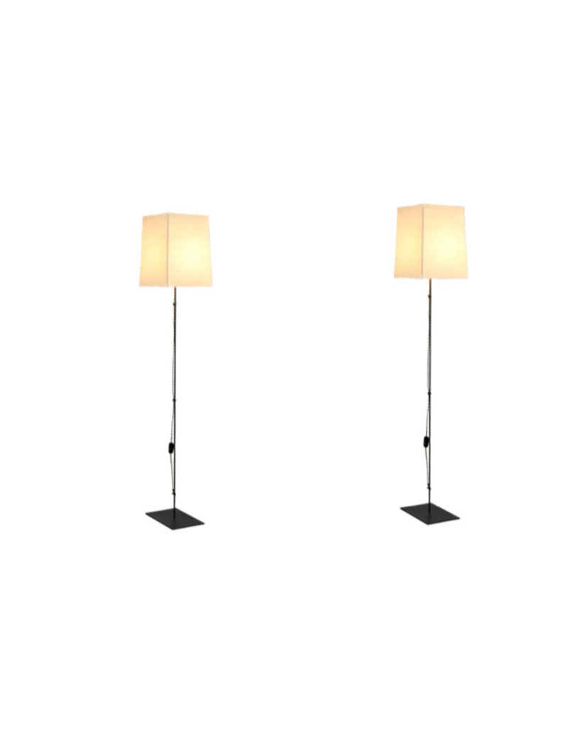 Christian Liaigre, Pair of Floor Lamps “ACIER II”