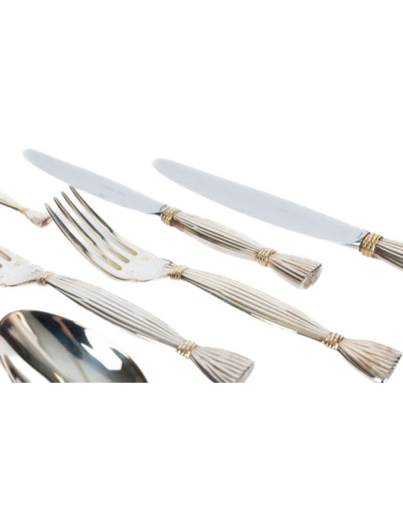 Hermès Paris : " Moisson " Ménagère Métal Argenté 48 pièces