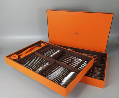 HERMÈS PARIS — “Ondes” flatware set,...