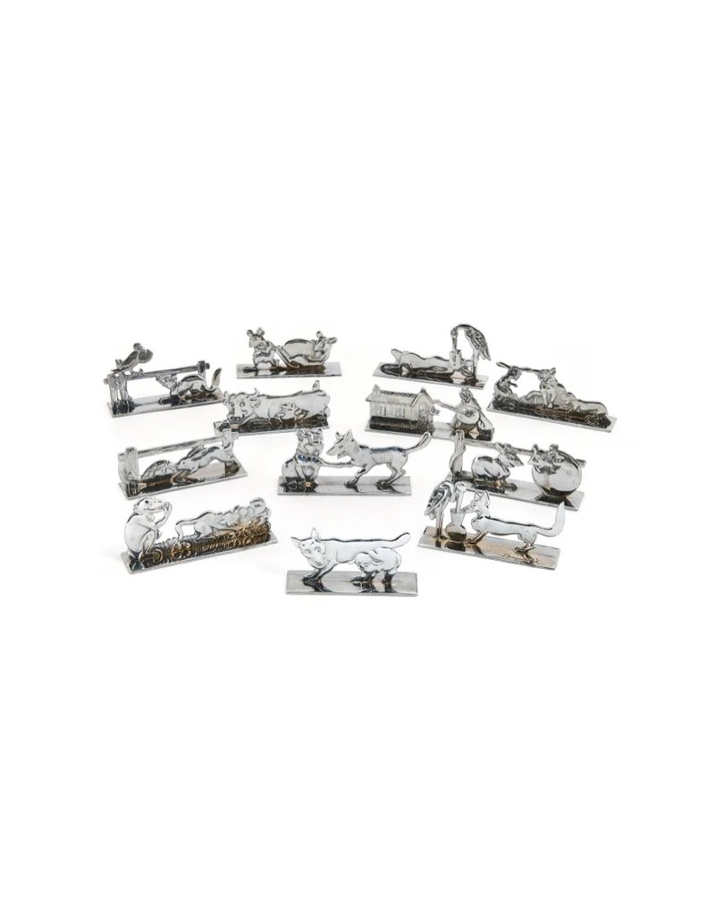 Benjamin RABIER, Set of Twelve Knife Rests "La Fontaine's Fables" – circa 1930