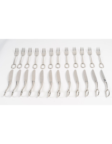 Hermes “Grand Attelage” 24-piece silver-plated tableware set