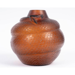1924 - René Lalique - Amber-tinted Serpent Vase
