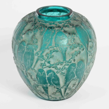1919 René Lalique - Vase Perruches...