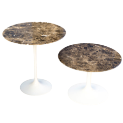 Eero Saarinen & Knoll, 2 guéridons « tulipe » marbre "EMPERADOR", XXth