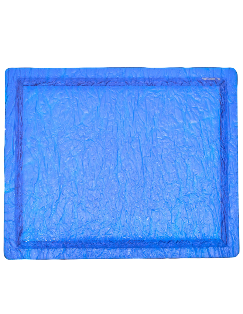 Christian Dior ,Plateau PLEXIGLASS GIVRÉ bleu , circa 1980