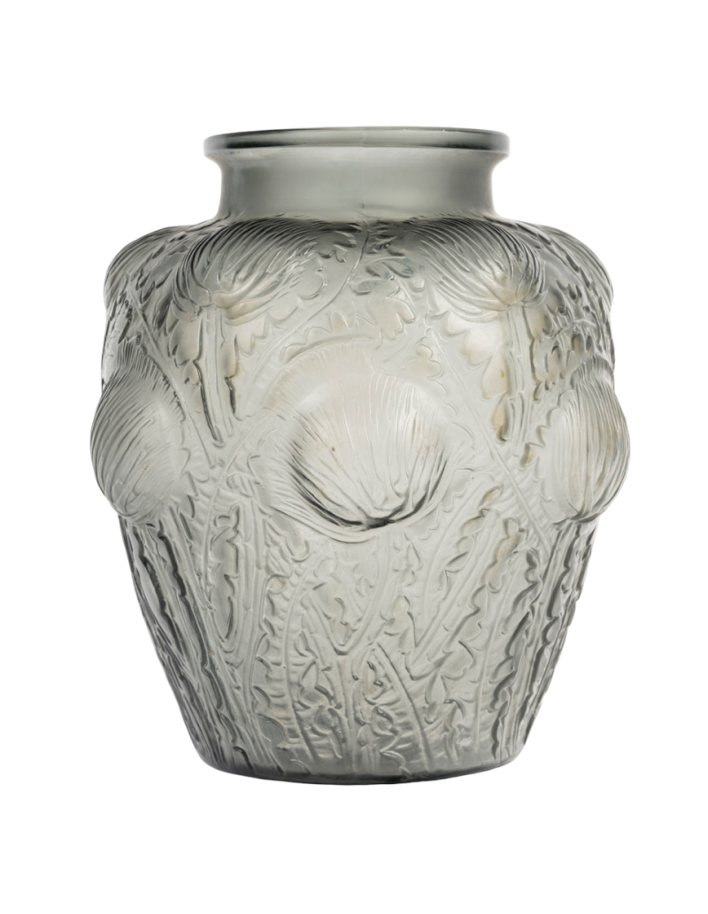 1926 – René Lalique – Domrémy vase, grey-tinted