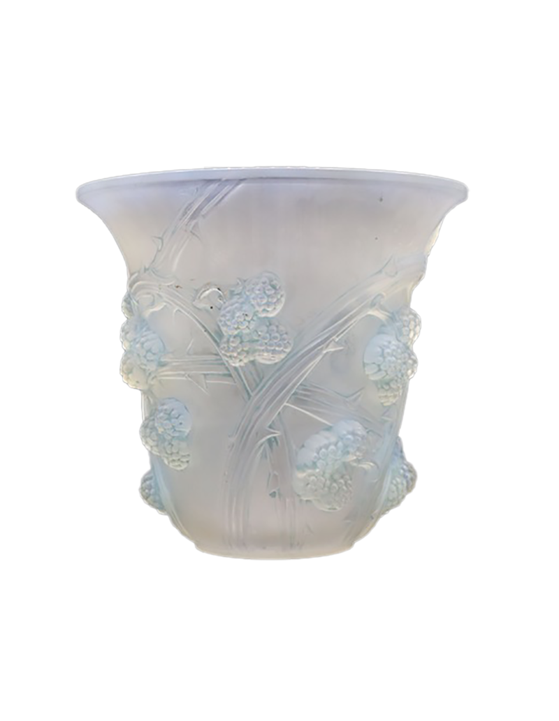 Rene Lalique. Opalescent white vase