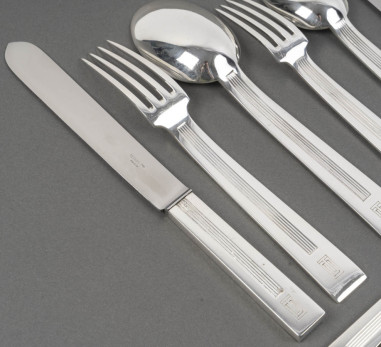 JEAN TETARD – 132-PIECE SOLID SILVER...