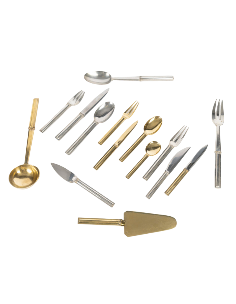 Jean E. Puiforcat Sterling Silver Flatware Service Cannes Model Circa 1930, 119 Pieces