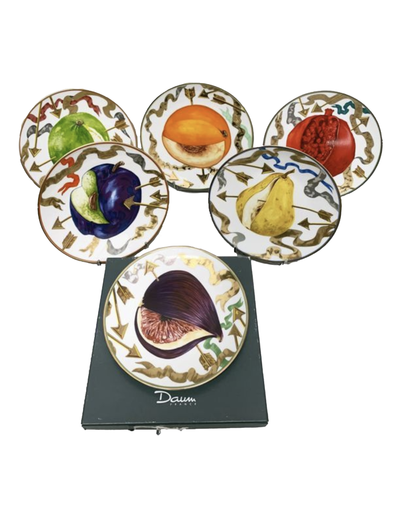 Hilton MC CONNICO for DAUM: 6 dessert plates "The lost arrows of Guillaume Tell"