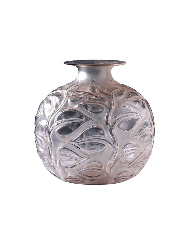 RENE LALIQUE (1860-1945) Paire de vases Sophora gris