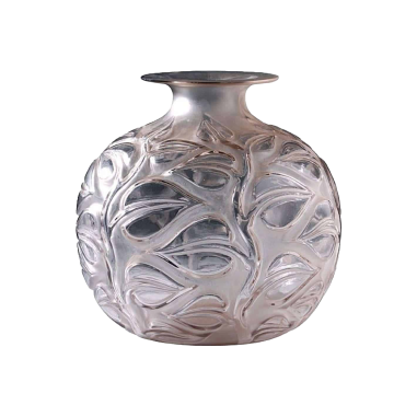 RENE LALIQUE (1860-1945) Pair of gray Sophora vases