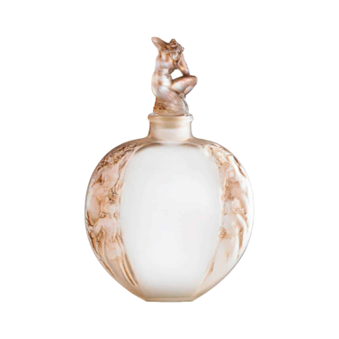 René Lalique Myosotis n°2 toilet bottle, satin molded blown white glass, signed