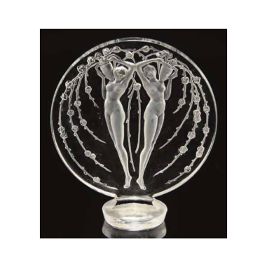 RENE LALIQUE (1860-1945) Stamp 2 figures and flowers
